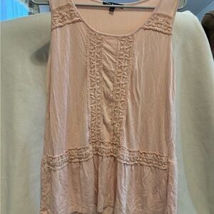 Cable & Gauge Blush Lace Detail Tank Top